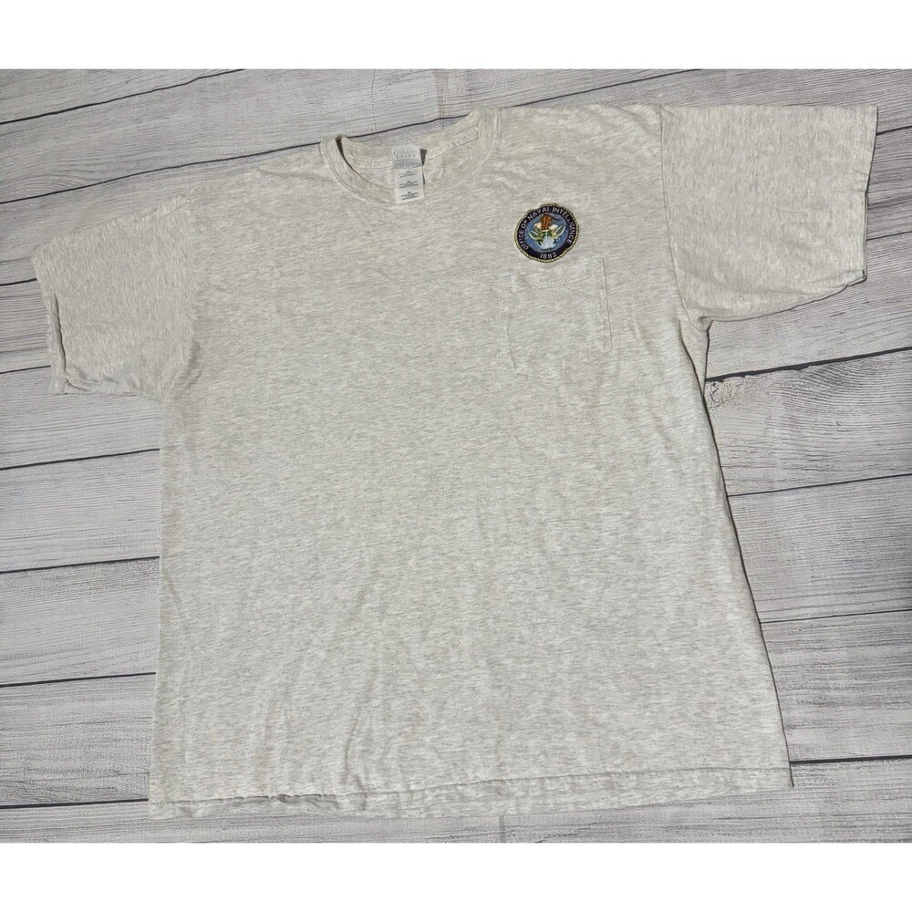 Vintage Y2K Naval intelligence Embroidered Pocket T Shirt Patch Defect Size XL
